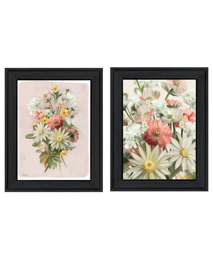 Set Of Two "Summer Wildflowers Just for You" Black Framed Wall Art HomeRoots