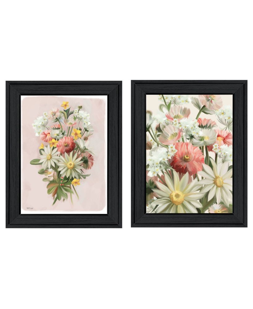 Set Of Two "Summer Wildflowers Just for You" Black Framed Wall Art — view 3