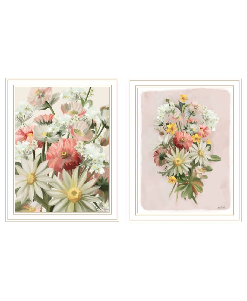 Set Of Two "Summer Wildflowers Just for You" Black Framed Wall Art HomeRoots