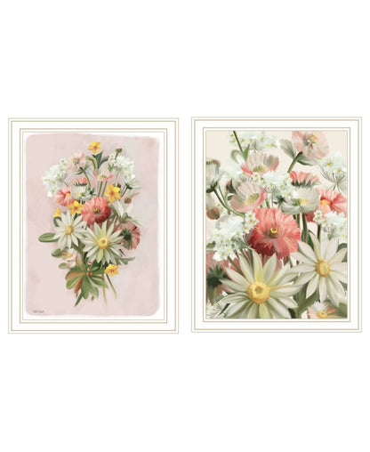 Set Of Two "Summer Wildflowers Just for You" Black Framed Wall Art HomeRoots
