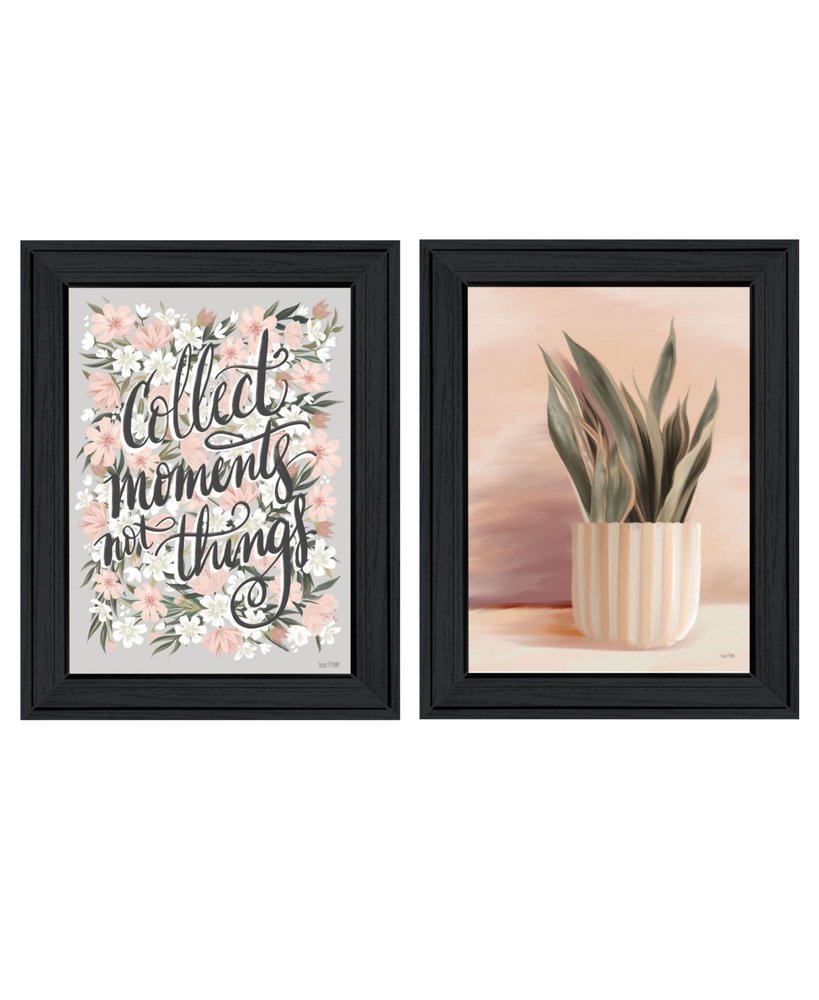 Set Of Two "Collect Moments Not Things" Black Framed Wall Art HomeRoots
