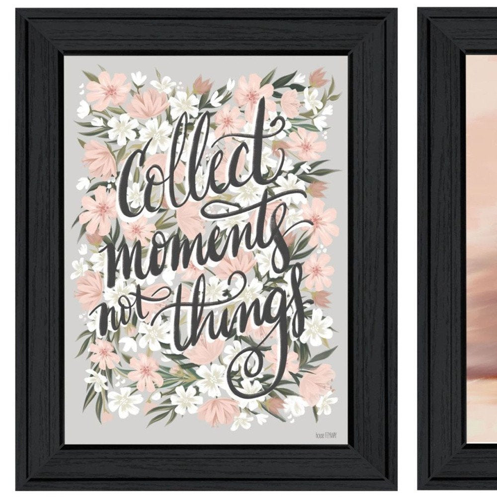 Set Of Two "Collect Moments Not Things" Black Framed Wall Art HomeRoots