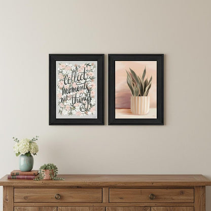 Set Of Two "Collect Moments Not Things" Black Framed Wall Art HomeRoots