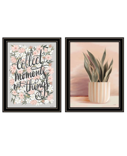 Set Of Two "Collect Moments Not Things" Black Framed Wall Art HomeRoots