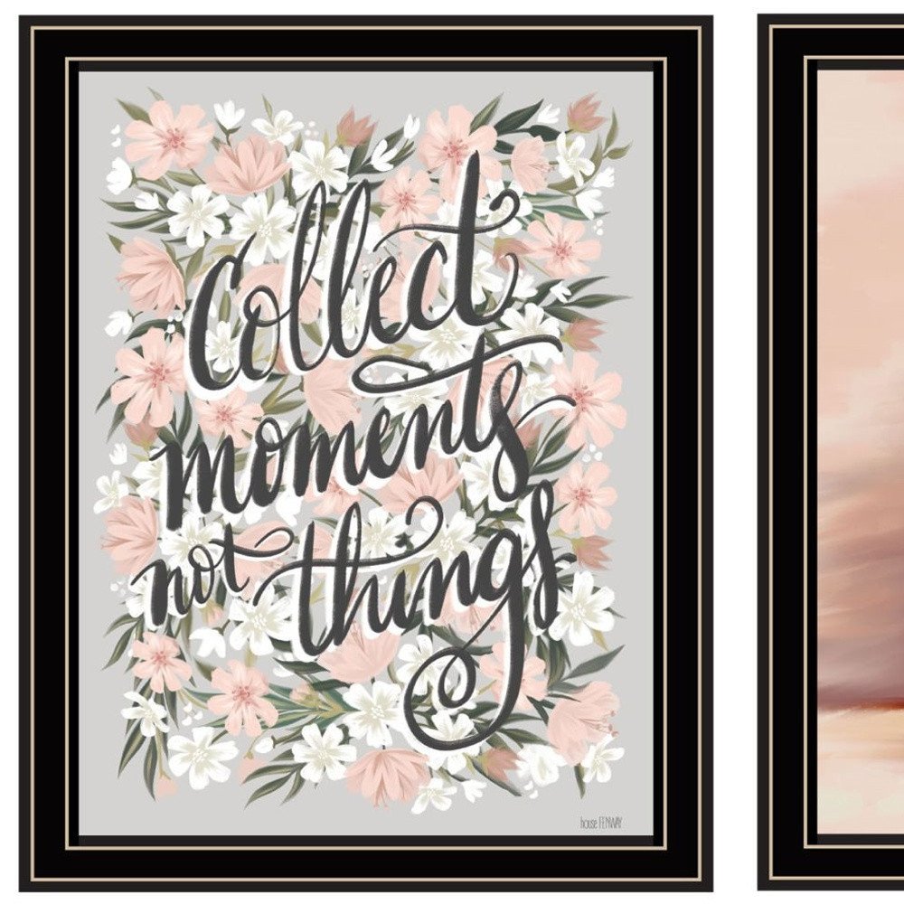 Set Of Two "Collect Moments Not Things" Black Framed Wall Art — view 2
