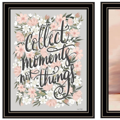 Set Of Two "Collect Moments Not Things" Black Framed Wall Art HomeRoots