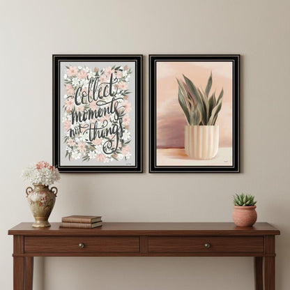 Set Of Two "Collect Moments Not Things" Black Framed Wall Art HomeRoots