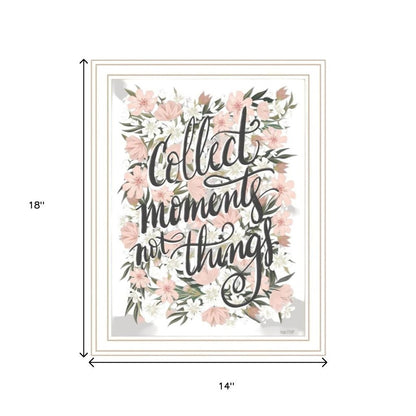 Set Of Two "Collect Moments Not Things" White Framed Wall Art HomeRoots
