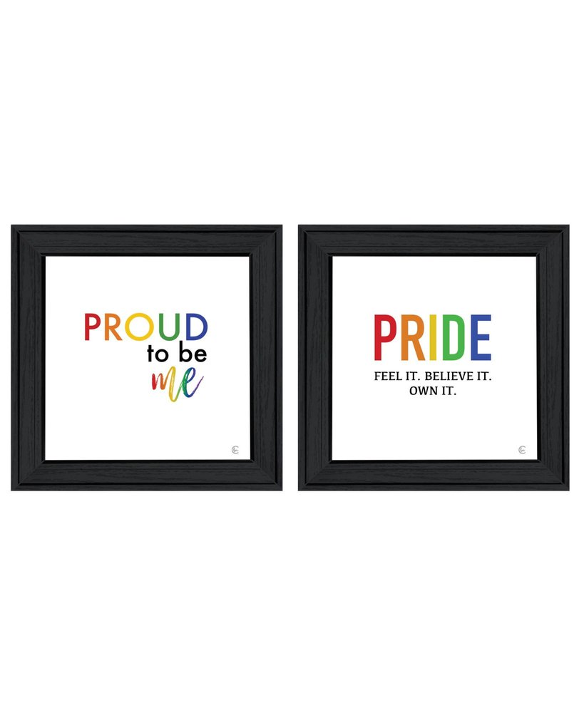 Set Of Two Pride And Proud of Yourself and Others! Black Framed Wall Art HomeRoots