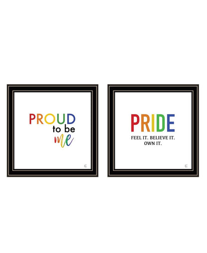 Set Of Two Pride And Proud of Yourself and Others! Black Framed Wall Art HomeRoots