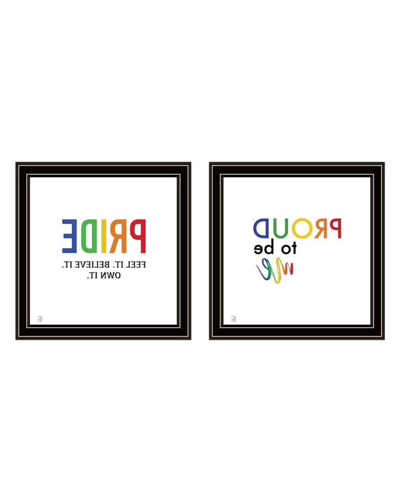 Set Of Two Pride And Proud of Yourself and Others! Black Framed Wall Art — view 2