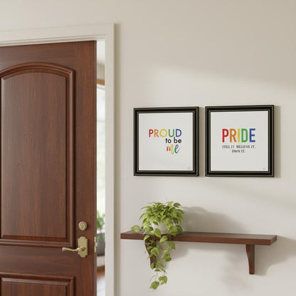 Set Of Two Pride And Proud of Yourself and Others! Black Framed Wall Art HomeRoots