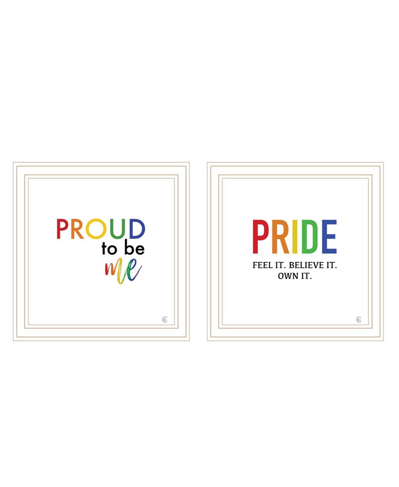 Set Of Two Pride And Proud of Yourself and Others! White Framed Wall Art HomeRoots