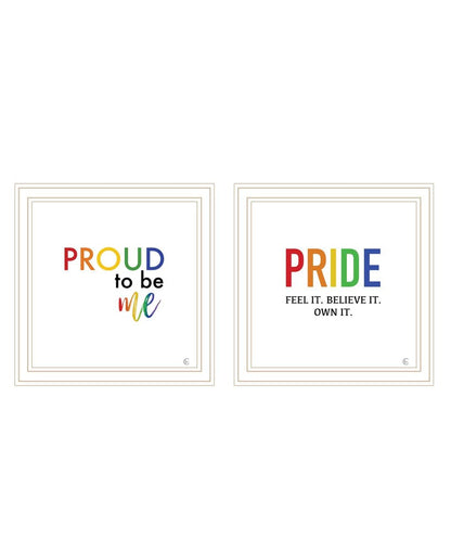 Set Of Two Pride And Proud of Yourself and Others! White Framed Wall Art HomeRoots