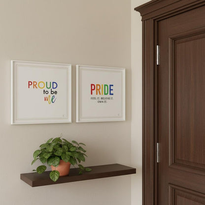 Set Of Two Pride And Proud of Yourself and Others! White Framed Wall Art HomeRoots