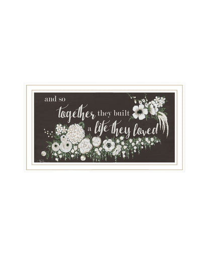 Set Of Two "Together They Built Love" White Framed Wall Art HomeRoots