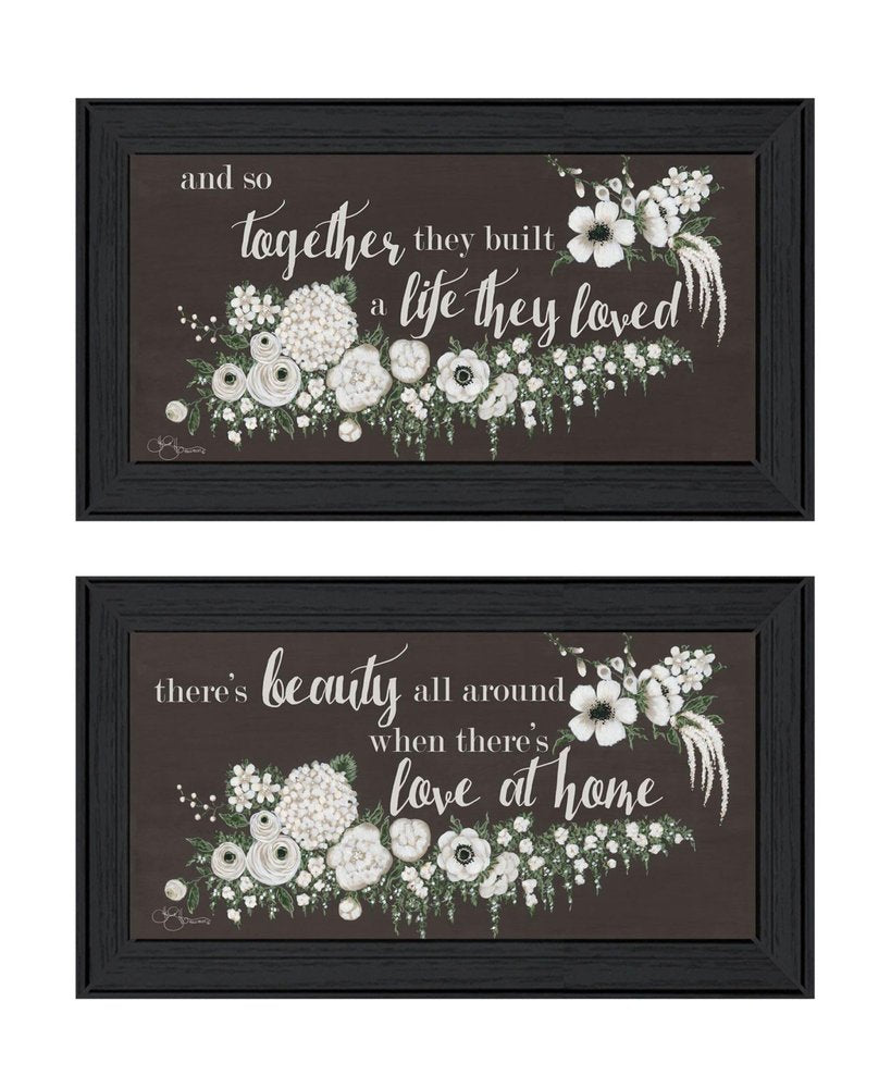 Set Of Two "Together They Built Love" Black Framed Wall Art — view 1