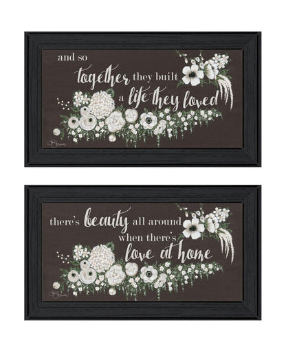 Set Of Two "Together They Built Love" Black Framed Wall Art HomeRoots