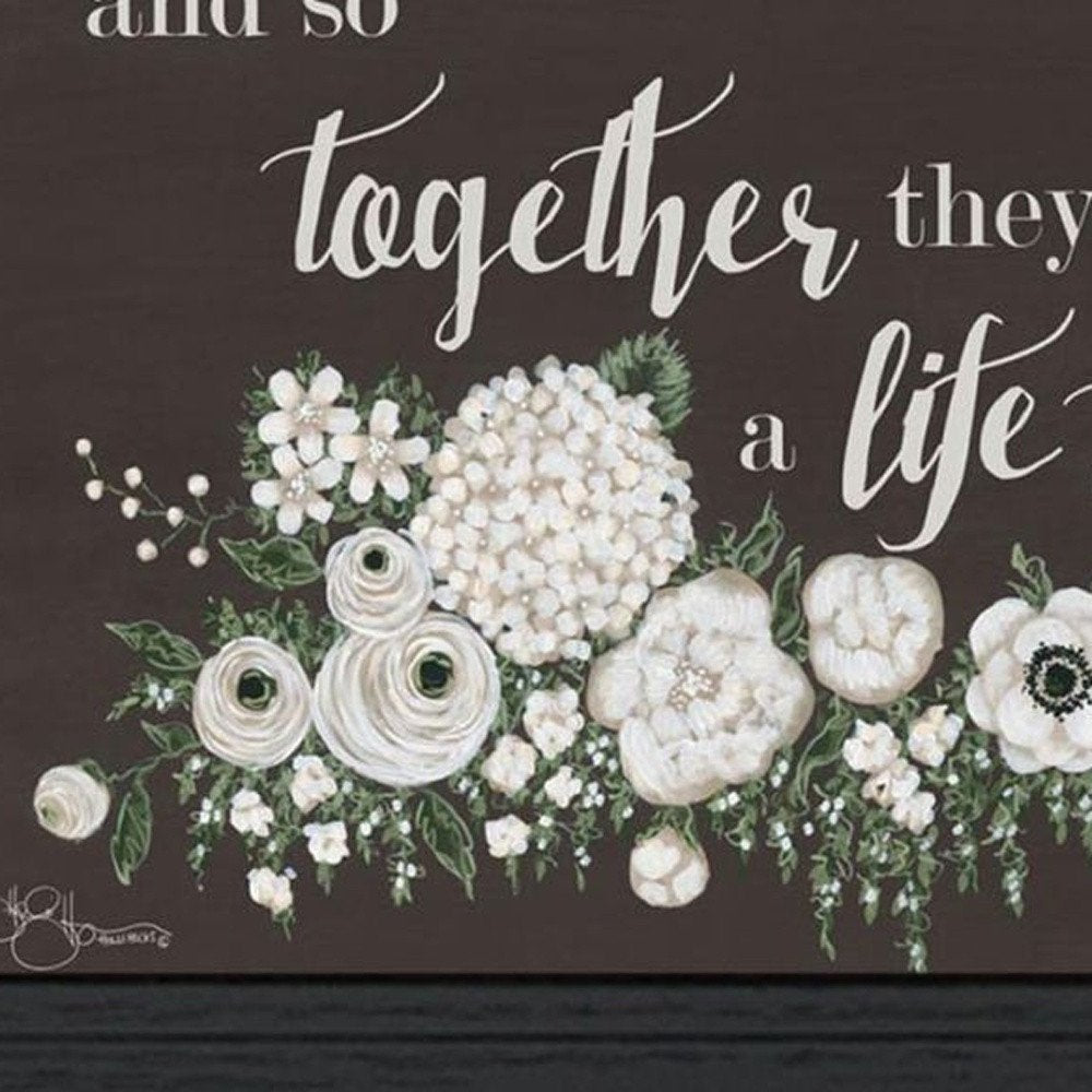 Set Of Two "Together They Built Love" Black Framed Wall Art HomeRoots