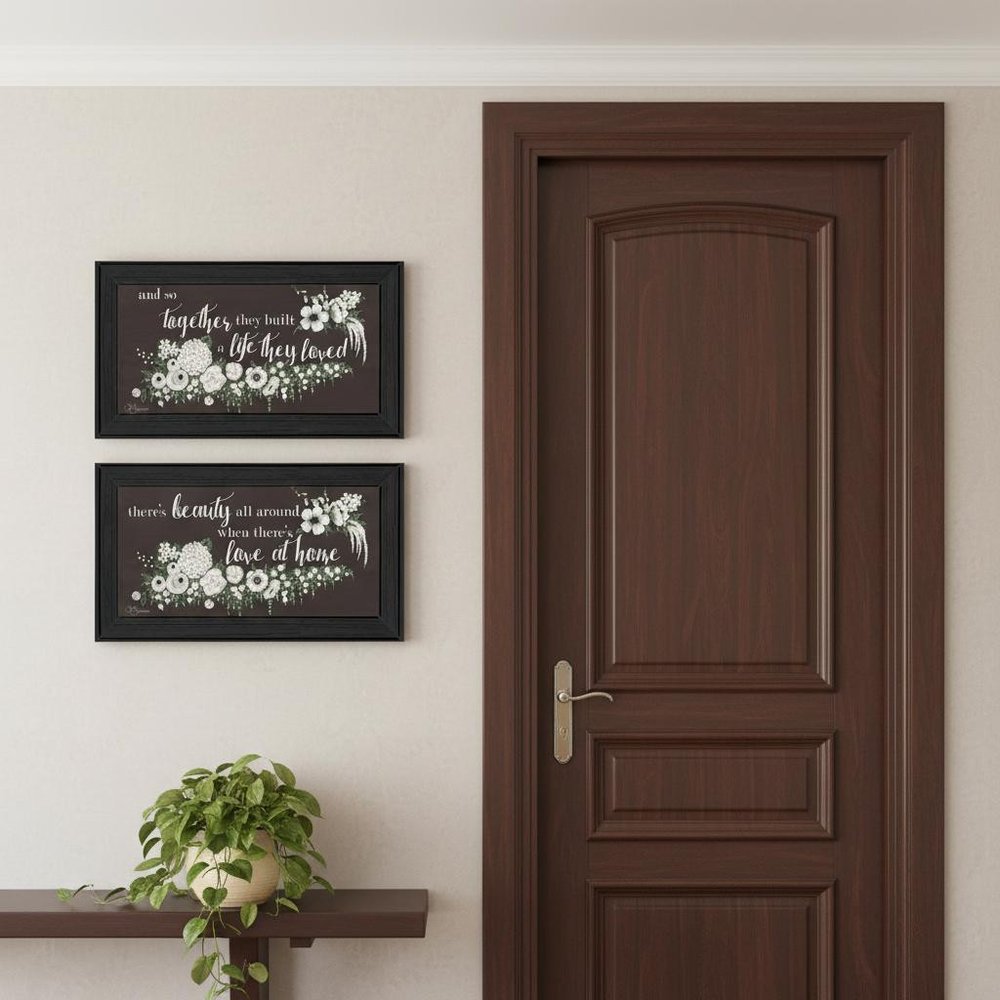 Set Of Two "Together They Built Love" Black Framed Wall Art HomeRoots