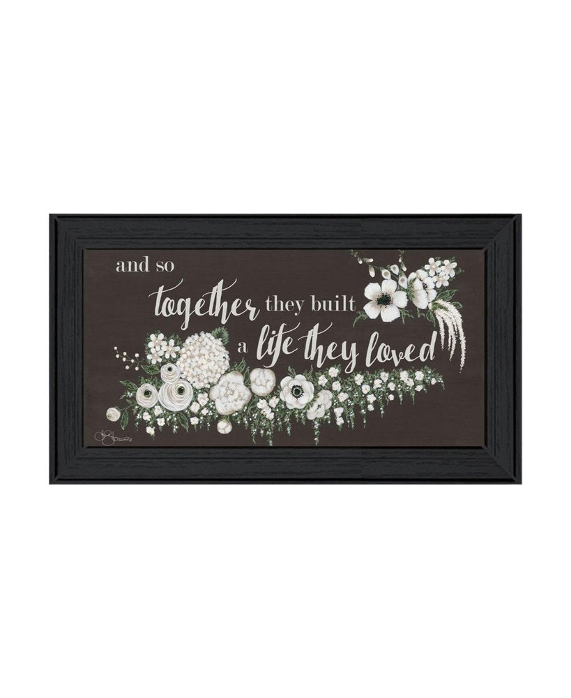 Set Of Two "Together They Built Love" Black Framed Wall Art HomeRoots