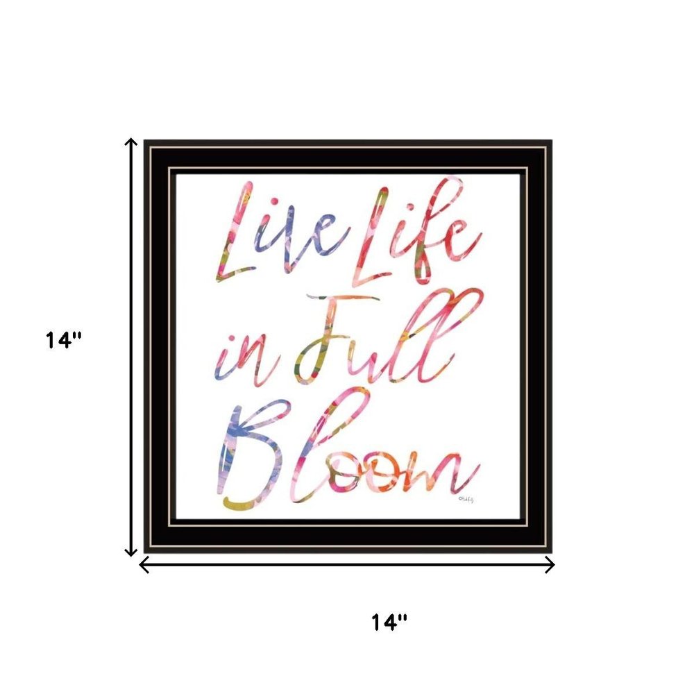 Set Of Three "Live Life in FULL Bloom!" Black Framed Wall Art — view 6