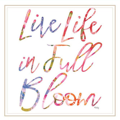 Set Of Three "Live Life in FULL Bloom!" White Framed Wall Art HomeRoots