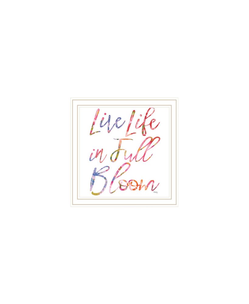 Set Of Three "Live Life in FULL Bloom!" White Framed Wall Art — view 4