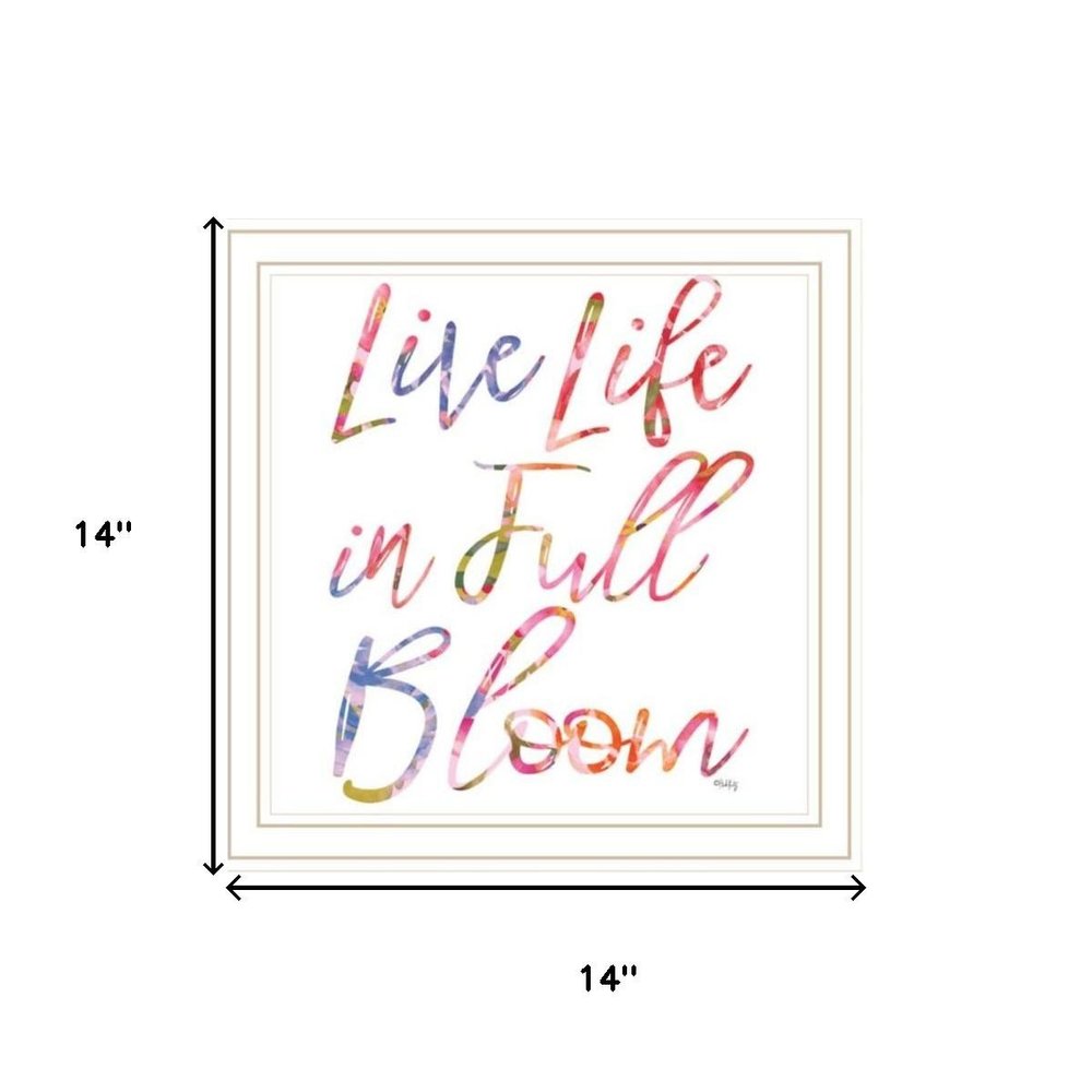 Set Of Three "Live Life in FULL Bloom!" White Framed Wall Art — view 6
