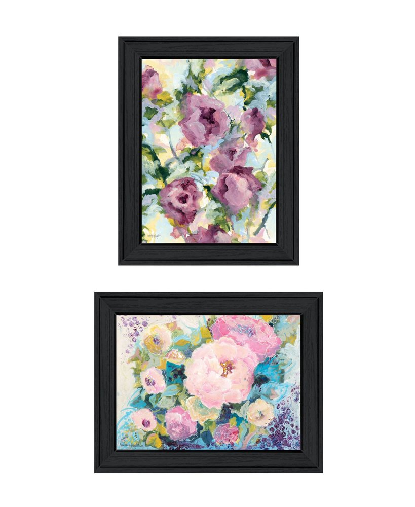 Set Of Two Abstract Florals Black Framed Wall Art — view 2