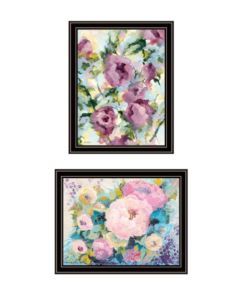 Set Of Two Abstract Florals Black Framed Wall Art — view 3