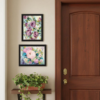 Set Of Two Abstract Florals Black Framed Wall Art HomeRoots