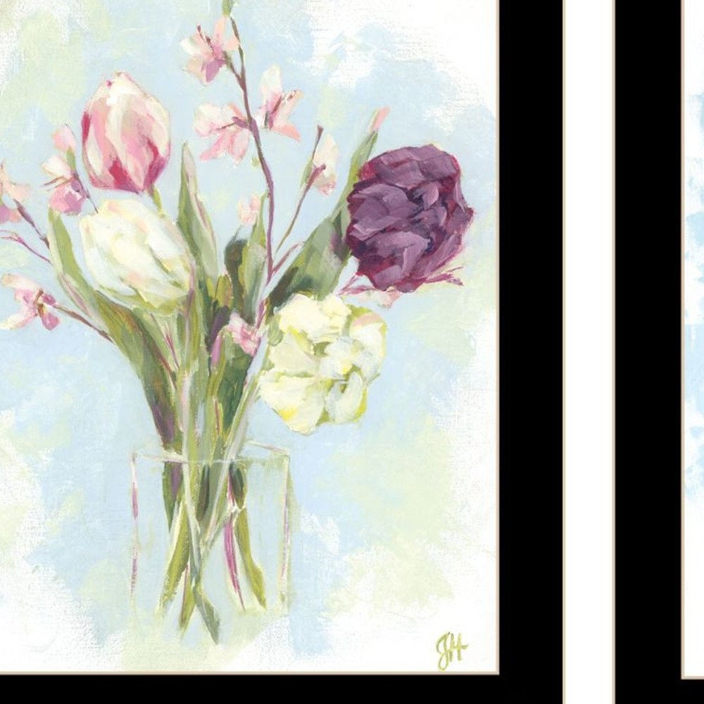 Set Of Two "Flowers from the Farm" Black Framed Wall Art HomeRoots