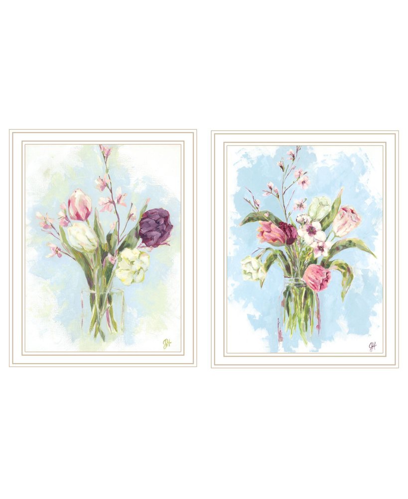 Set Of Two "Flowers from the Farm" White Framed Wall Art — view 1
