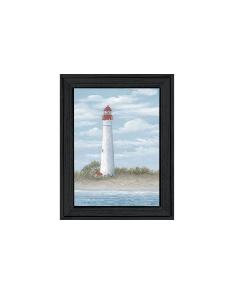 Set Of Two Cape May Lighthouse And Palm Trees Black Framed Wall Art — view 5