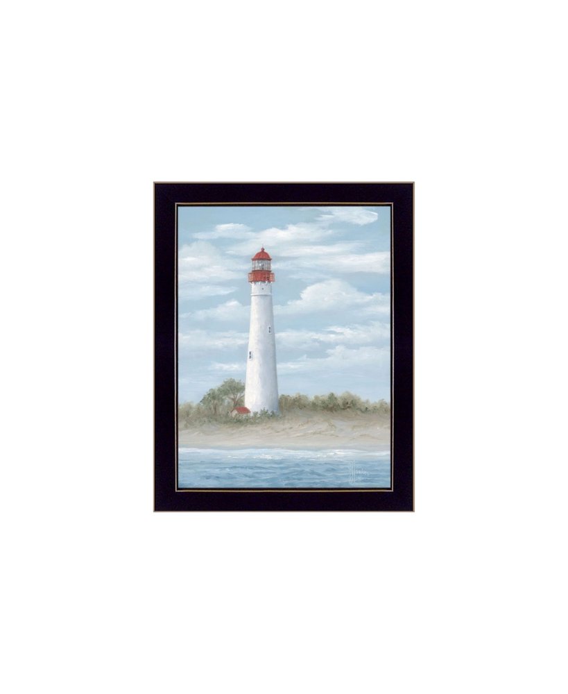 Set Of Two Cape May Lighthouse And Palm Trees Black Framed Wall Art — view 5