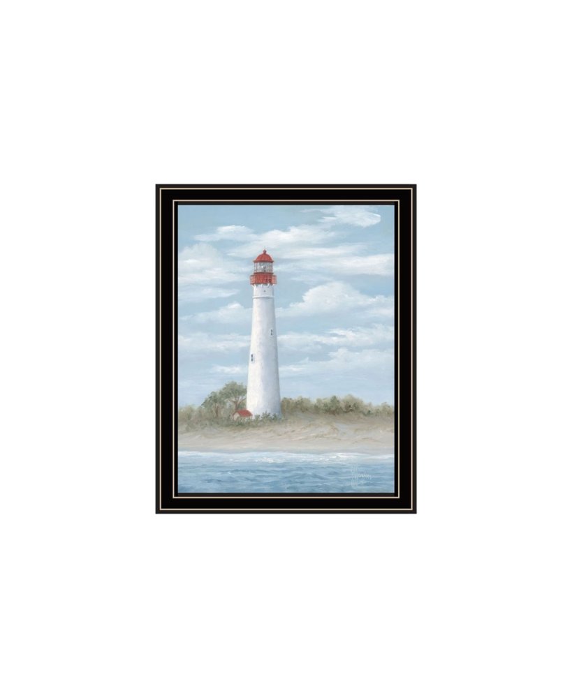 Set Of Two Cape May Lighthouse And Palm Trees Black Framed Wall Art HomeRoots