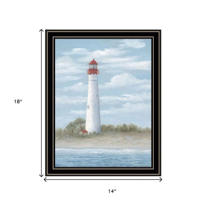 Set Of Two Cape May Lighthouse And Palm Trees Black Framed Wall Art HomeRoots
