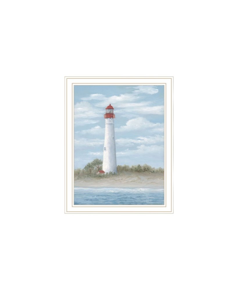 Set Of Two Cape May Lighthouse And Palm Trees White Framed Wall Art — view 5
