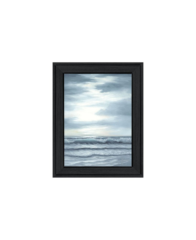 Set Of Two "The Ocean Blue - high tide at sunset." Black Framed Wall Art — view 5