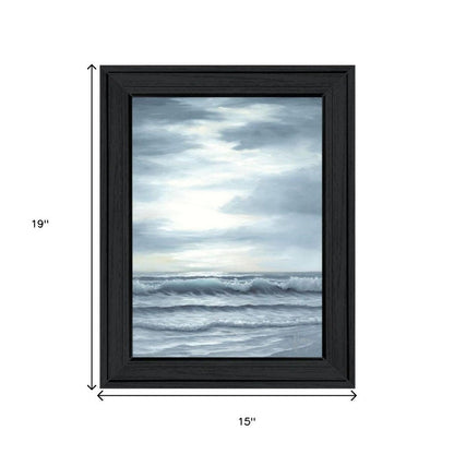 Set Of Two "The Ocean Blue - high tide at sunset." Black Framed Wall Art HomeRoots
