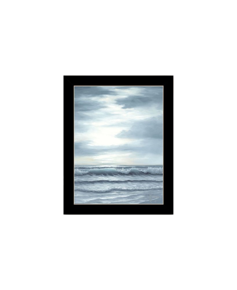 Set Of Two "The Ocean Blue - high tide at sunset." Black Framed Wall Art HomeRoots