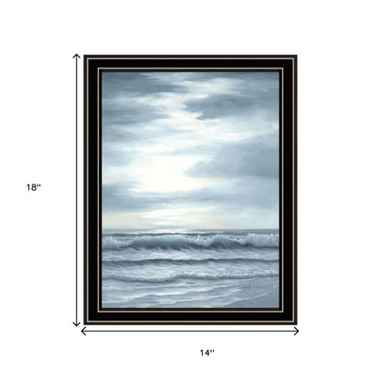 Set Of Two "The Ocean Blue - high tide at sunset." Black Framed Wall Art HomeRoots