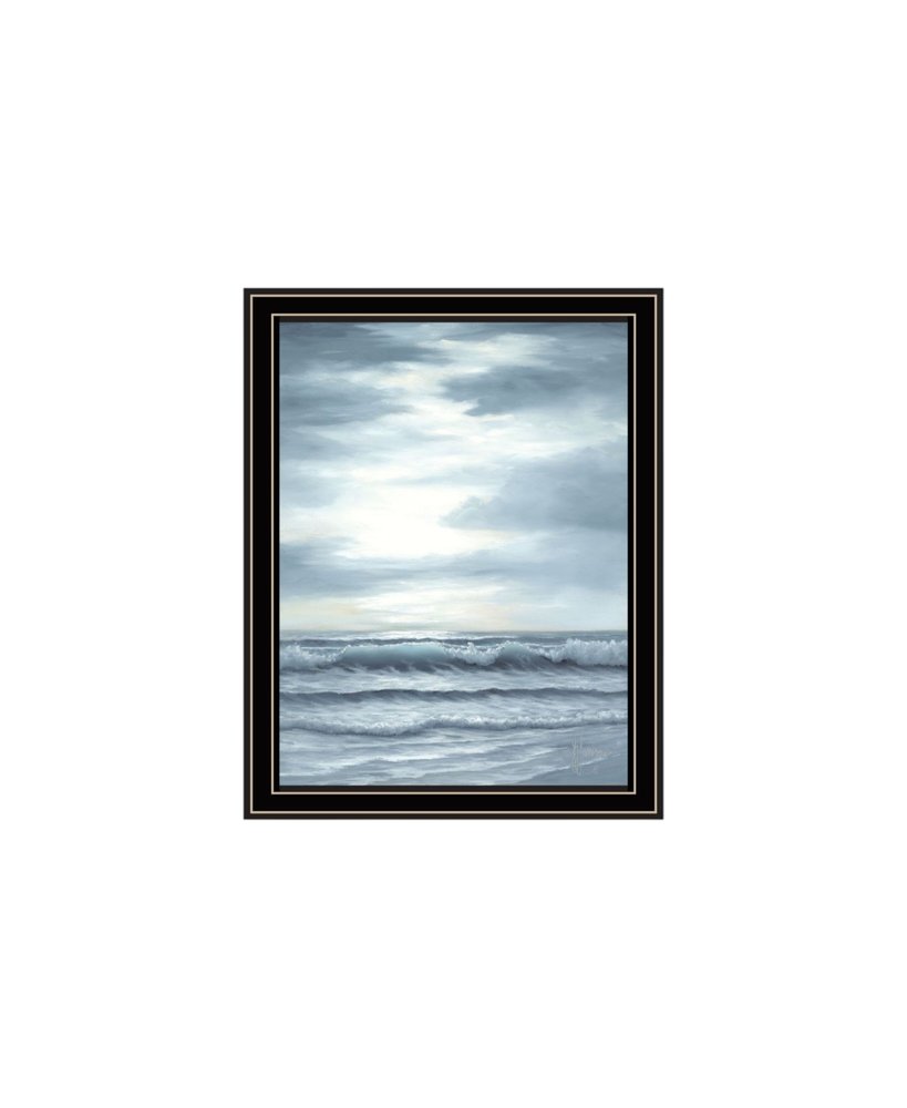 Set Of Two "The Ocean Blue - high tide at sunset." Black Framed Wall Art HomeRoots