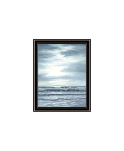Set Of Two "The Ocean Blue - high tide at sunset." Black Framed Wall Art HomeRoots