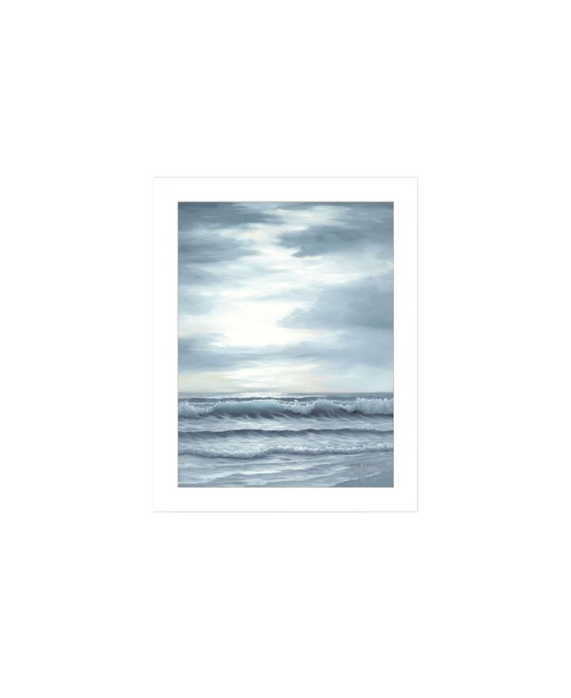 Set Of Two "The Ocean Blue - high tide at sunset." White Framed Wall Art — view 5