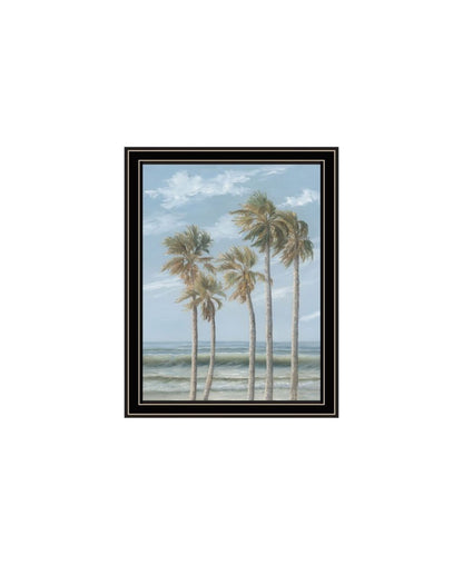 Set Of Two Winds Of The Ocean Blowing Palm Trees Black Framed Wall Art HomeRoots