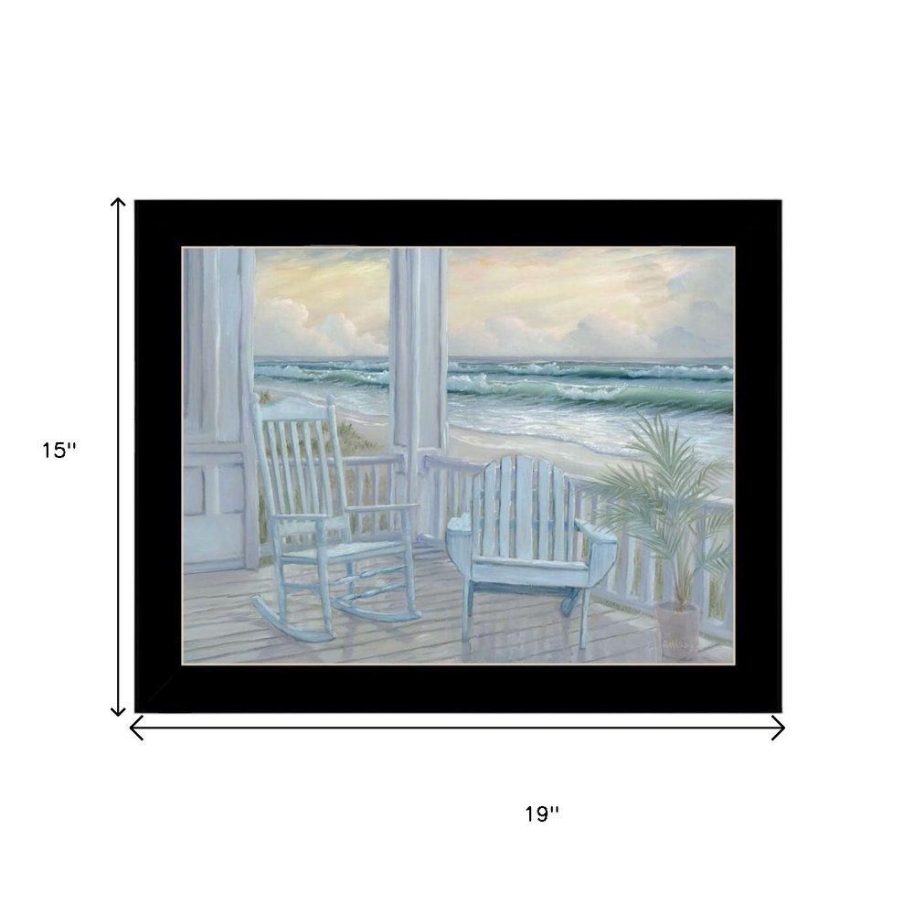Set Of Two Coastal Porch Relaxing Black Framed Wall Art — view 7