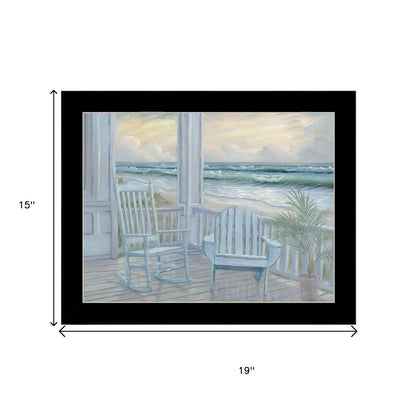 Set Of Two Coastal Porch Relaxing Black Framed Wall Art HomeRoots