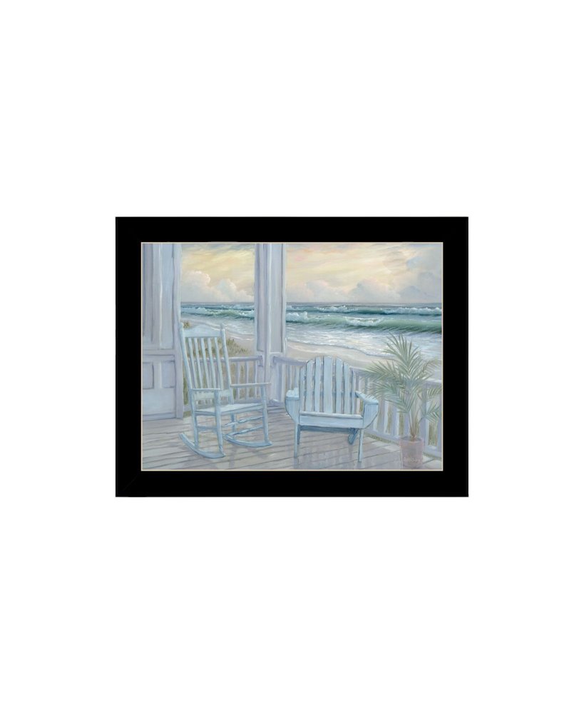 Set Of Two Coastal Porch Relaxing Black Framed Wall Art HomeRoots